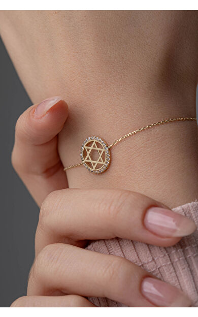 Kolyecik 14 Ayar Altın Yıldız Bileklik