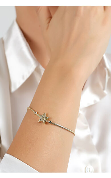 Kolyecik 14 Ayar Altın Yıldız Bileklik