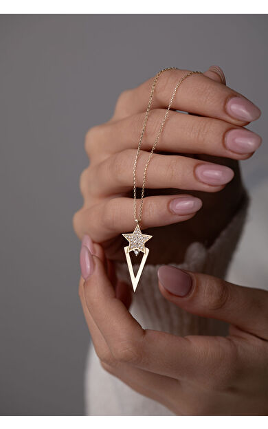 Kolyecik 14 Ayar Altın Yıldız Kolye