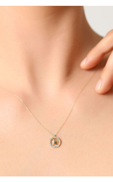 Kolyecik 14 Ayar Altın Yıldız Kolye