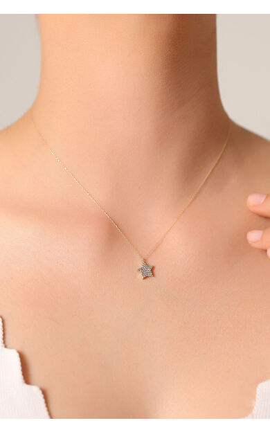 Kolyecik 14 Ayar Altın Yıldız Kolye