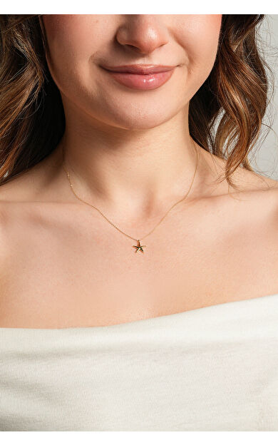 Kolyecik 14 Ayar Altın Yıldız Kolye