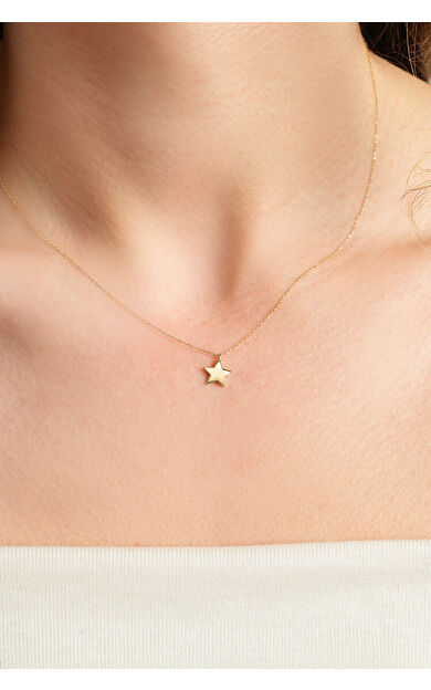 Kolyecik 14 Ayar Altın Yıldız Kolye