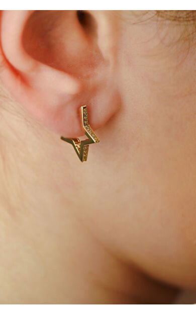 Kolyecik 14 Ayar Altın Yıldız Küpe