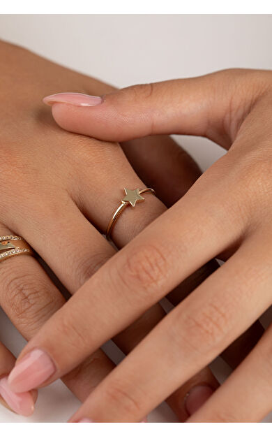 Kolyecik 14 Ayar Altın Yıldız Yüzük