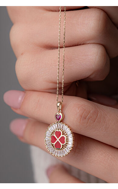 Kolyecik 14 Ayar Altın Yonca Kolye