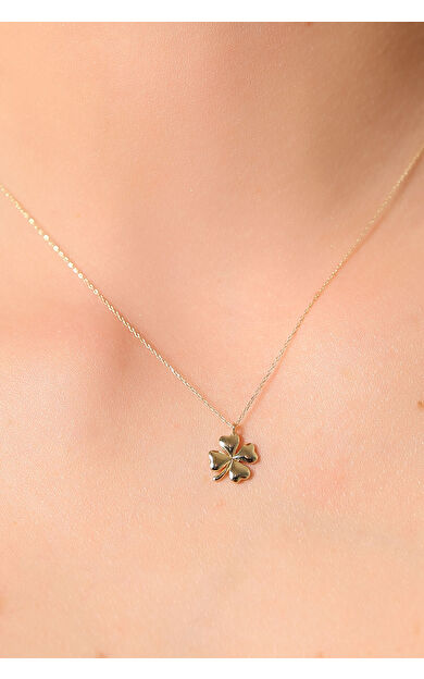 Kolyecik 14 Ayar Altın Yonca Kolye