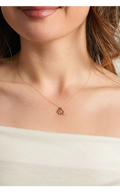 Kolyecik 14 Ayar Altın Yonca Kolye