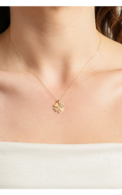 Kolyecik 14 Ayar Altın Yonca Kolye