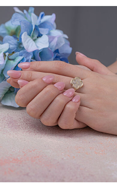 Kolyecik 14 Ayar Altın Yonca Yüzük