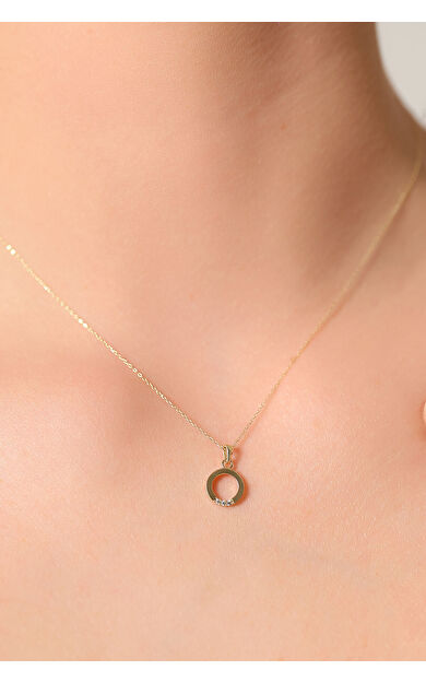 Kolyecik 14 Ayar Altın Yuvarlak Kolye