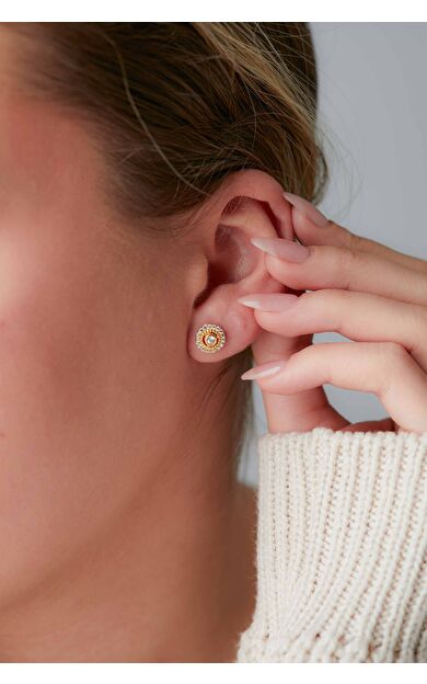 Kolyecik 14 Ayar Altın Yuvarlak Küpe