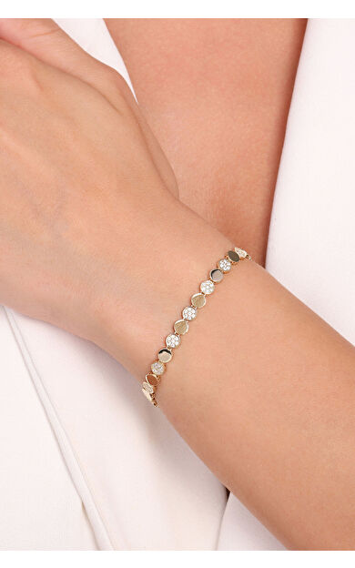 Kolyecik 14 Ayar Altın Zincir Bileklik