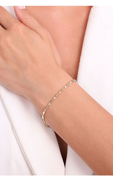 Kolyecik 14 Ayar Altın Zincir Bileklik