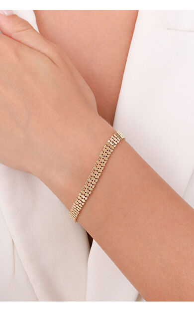 Kolyecik 14 Ayar Altın Zincir Bileklik