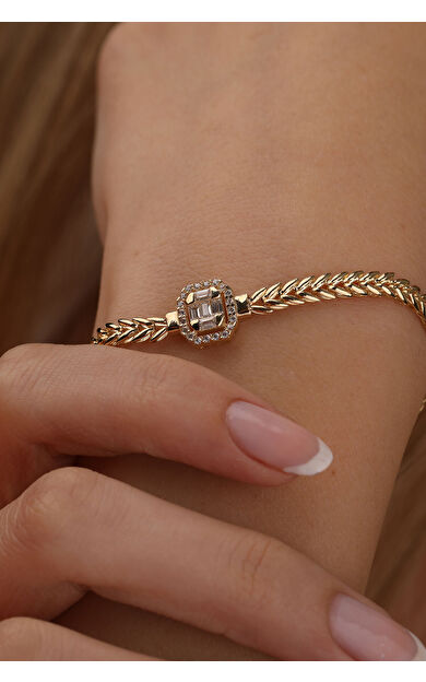 Kolyecik 14 Ayar Altın Başak Zincir Baget Bileklik