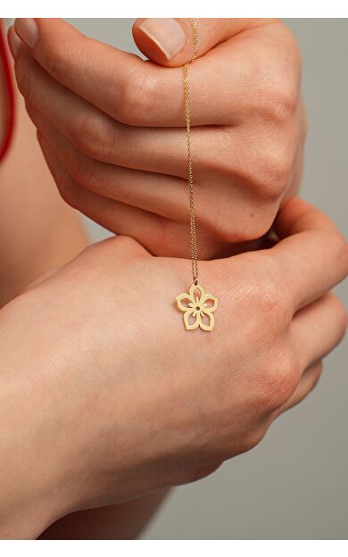 Kolyecik 14 Ayar Çiçek Kolye