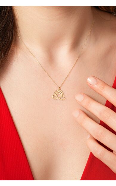 Kolyecik 14 Ayar Gökkuşağı Kolye