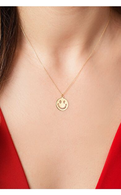 Kolyecik 14 Ayar Gülen Yüz Kolye