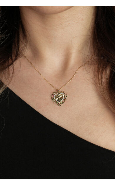 Kolyecik 14 Ayar Kalemli Kalp Kolye