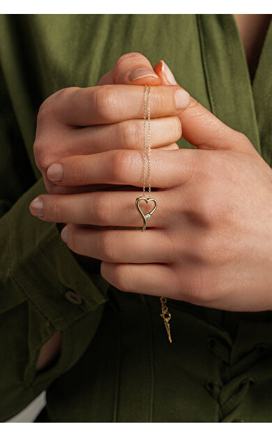 Kolyecik 14 Ayar Kalp Kolye