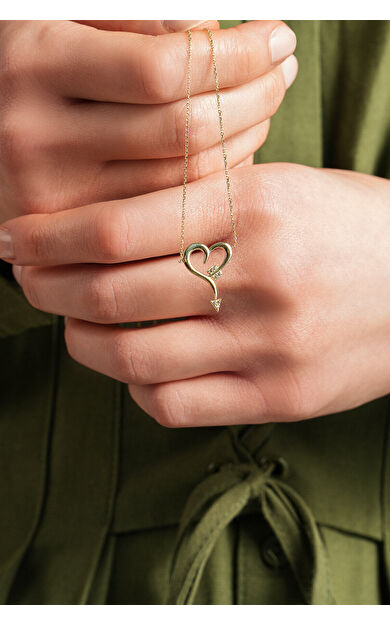 Kolyecik 14 Ayar Kalp Kolye