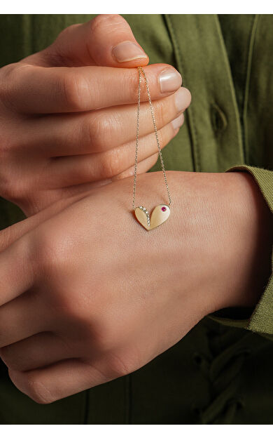 Kolyecik 14 Ayar Kalp Kolye