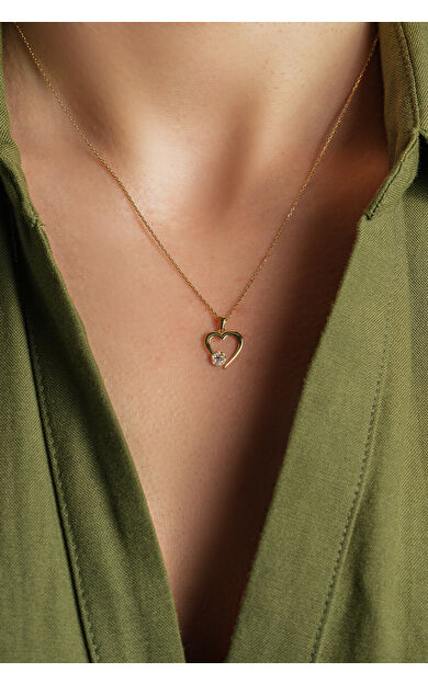 Kolyecik 14 Ayar Kalp Kolye