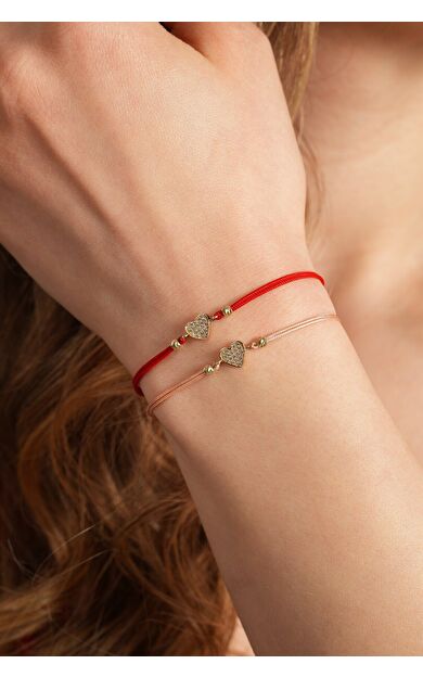 Kolyecik 14 Ayar Kalpli Bileklik