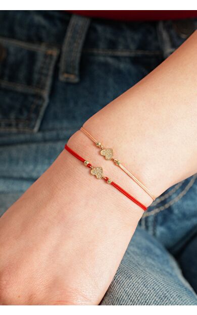 Kolyecik 14 Ayar Kalpli Bileklik