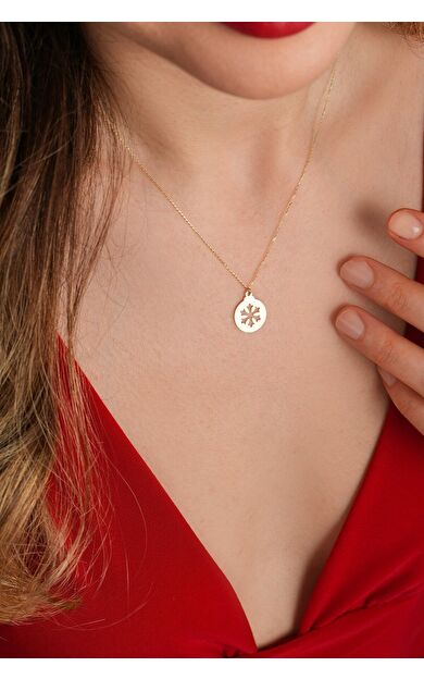 Kolyecik 14 Ayar Kar Tanesi Kolye