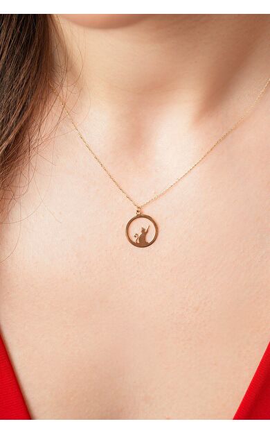 Kolyecik 14 Ayar Kedi Kolye