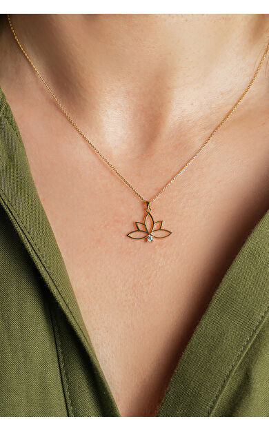 Kolyecik 14 Ayar Lotus Kolye