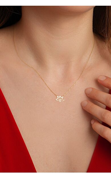 Kolyecik 14 Ayar Lotus Kolye