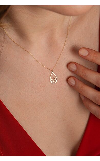 Kolyecik 14 Ayar Lotus Kolye