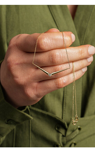 Kolyecik 14 Ayar Tektaş Kolye