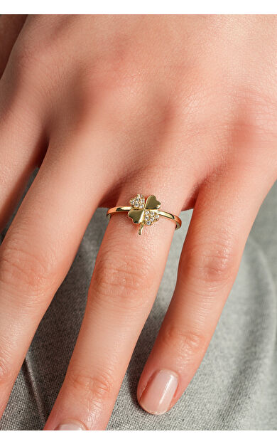 Kolyecik 8 Ayar Yonca Yüzük