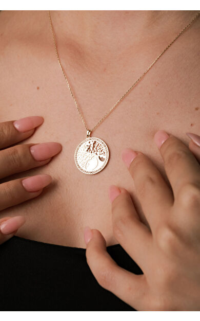 Kolyecik 14 Ayar Altın Ağaç Kolye