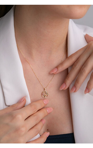 Kolyecik 14 Ayar Altın Ağaç Kolye