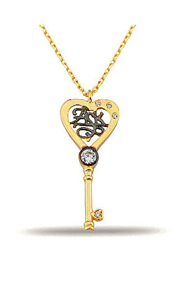 Kolyecik 14 Ayar Altın Aşk Anahtarı Kolye