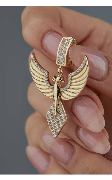 Kolyecik 14 Ayar Altın Anka Kuşu Kolye Ucu