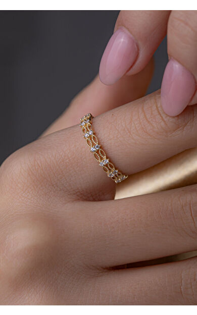 Kolyecik 14 Ayar Altın Trend Yüzük