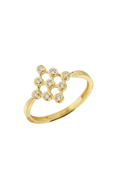 Kolyecik 14 Ayar Altın Zarif Şeritler Yüzük