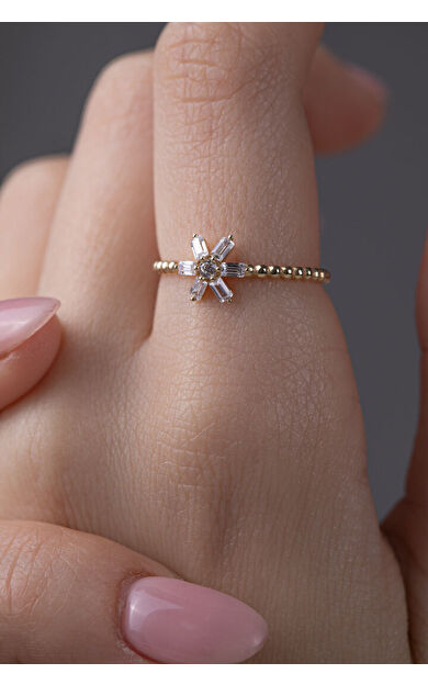 Kolyecik 14 Ayar Altın Baget Taşlı Yüzük