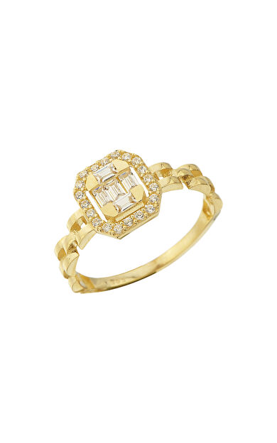 Kolyecik 14 Ayar Altın Baget Yüzük