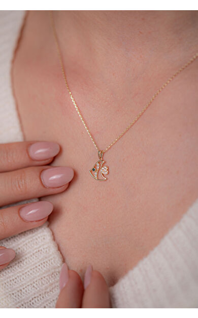 Kolyecik 14 Ayar Altın Balık Kolye