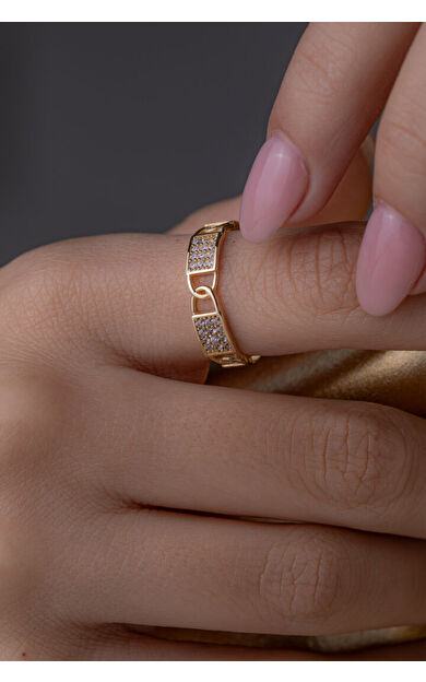 Kolyecik 14 Ayar Altın Taşlı Tasarım Yüzük