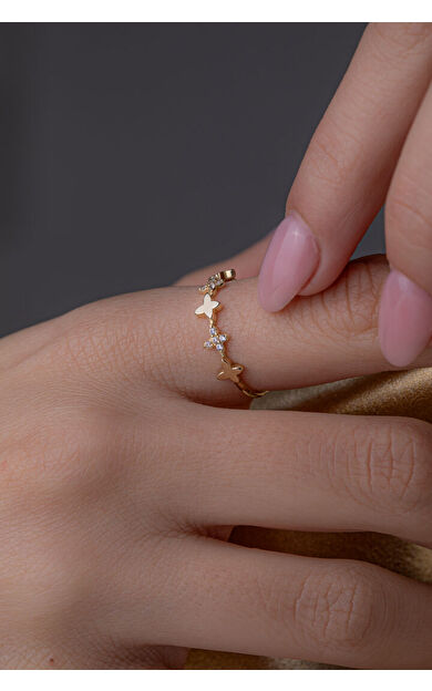 Kolyecik 14 Ayar Altın Kelebek Yüzük