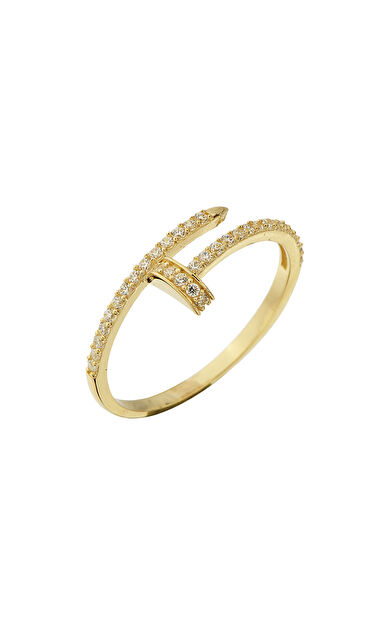 Kolyecik 14 Ayar Altın Çivili Yüzük