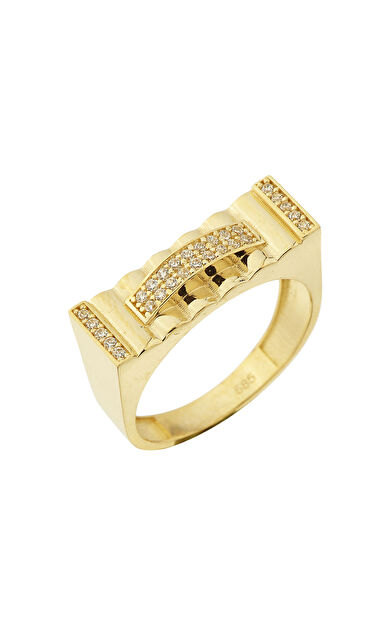 Kolyecik 14 Ayar Altın Tasarım Yüzük